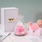 ANWEAO Gifts for Mom Birthday Gifts for Women,Preserved Flowers Rose in Glass Angel Figurines Flowers for Delivery,Preserved Three Red Rose with Lights,Birthday for Mom Women Grandma Wife